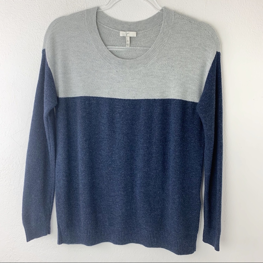 Joie Wool Cashmere Blend Sweater Gray Navy sz XS
